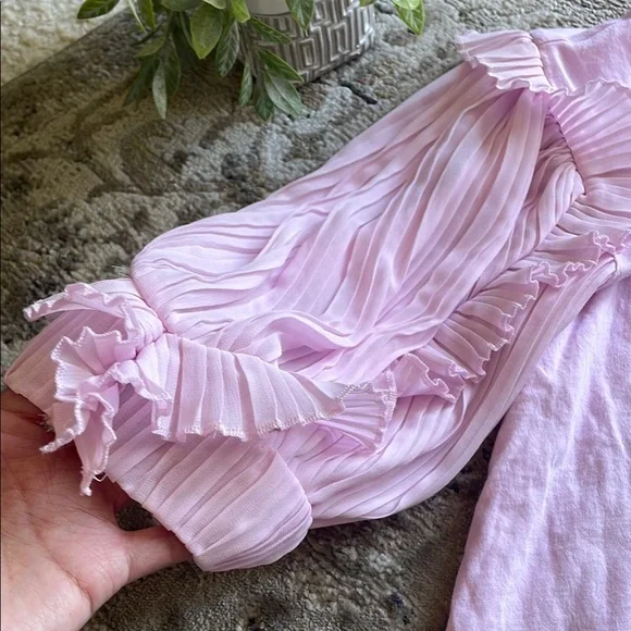 Express Pink Puff Sleeve Blouse - Picture 4 of 6